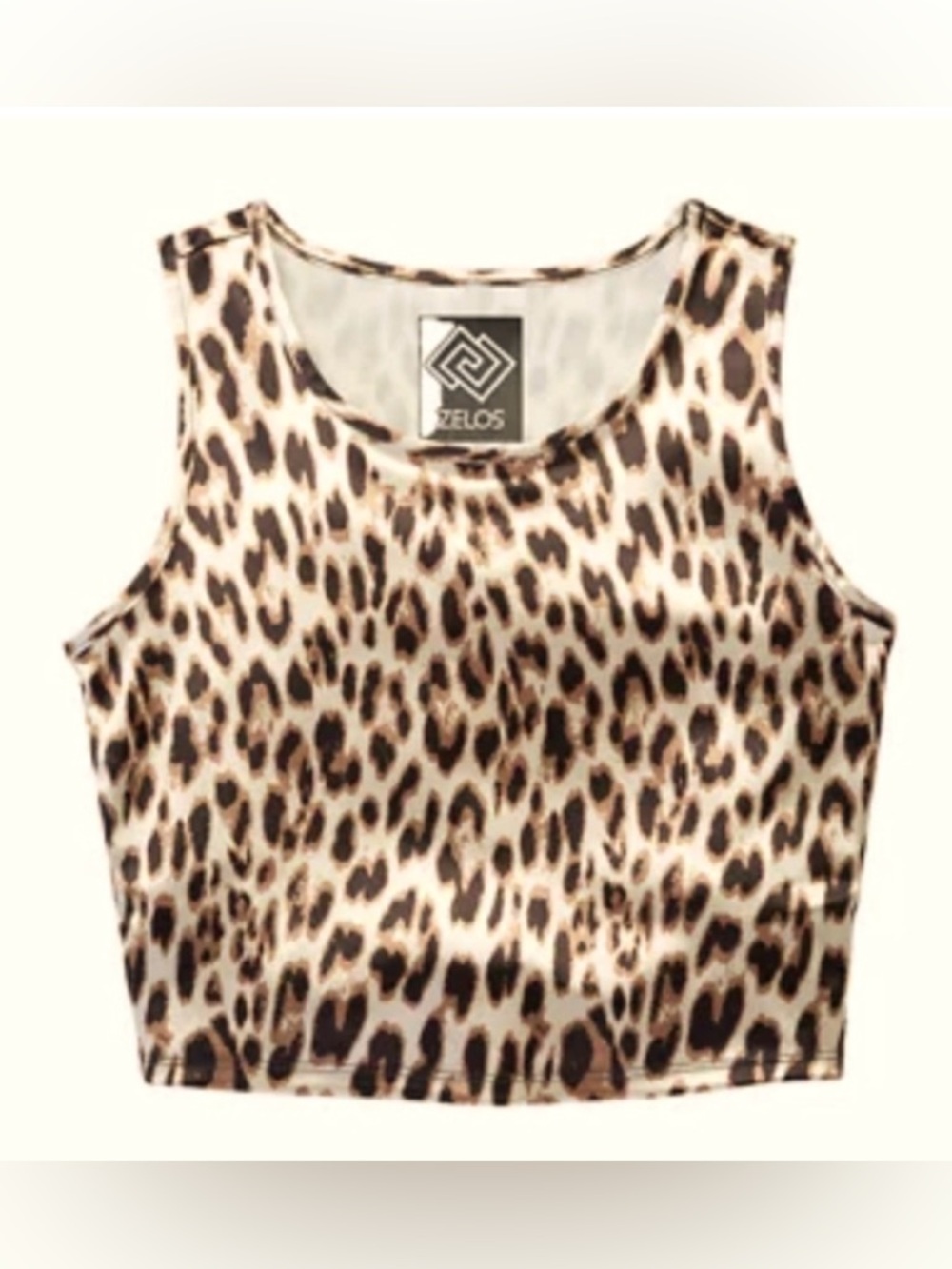 Zelos NWT 2 Piece Set Small Black & Leopard Grommet Mesh Athletic Crop Tops